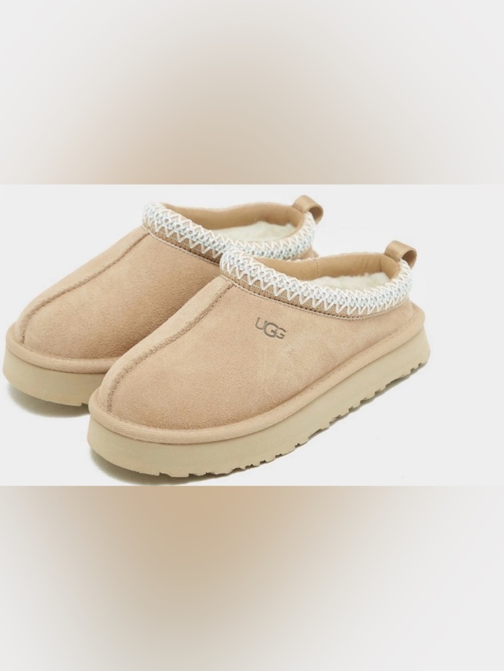 UGG  Tazz Children Slip-On Suede Mules color:sand size UK 2 US 3 NEW/no box